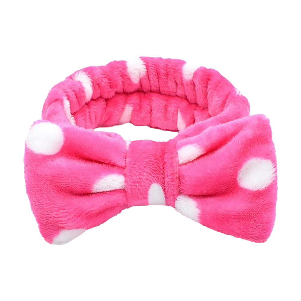 Пов'язка косметична Cosmo Shop Бантик, фіолетова з білим горошком, 1 шт (CS11043)